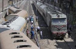توقف حركة قطارات خط دسوق دمنهور بعد خروج عربة من شريط السكة الحديد