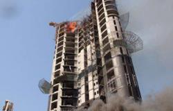 حريق هائل فى مبنيين أحدهما 18 طابقا بالكويت وإصابة 12من رجال الإطفاء