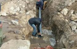 بالصور.. ربط 10 شنايش بشبكة المعمورة الرئيسية لمنع تراكم المياه شرق الإسكندرية
