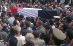 تشييع جثمان شهيد الإرهاب يحيي عبد الستار في جنازة عسكرية بالفيوم